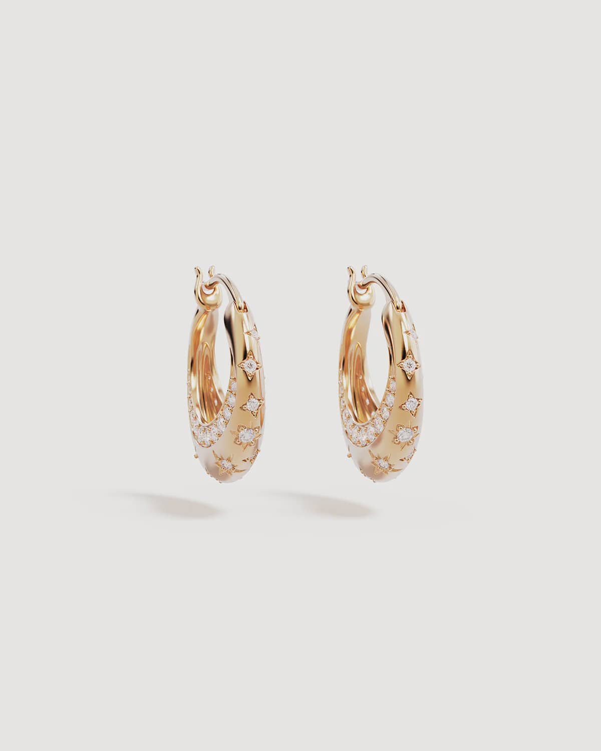 By Charlotte Earrings My Moon and Stars Hoops - Gold