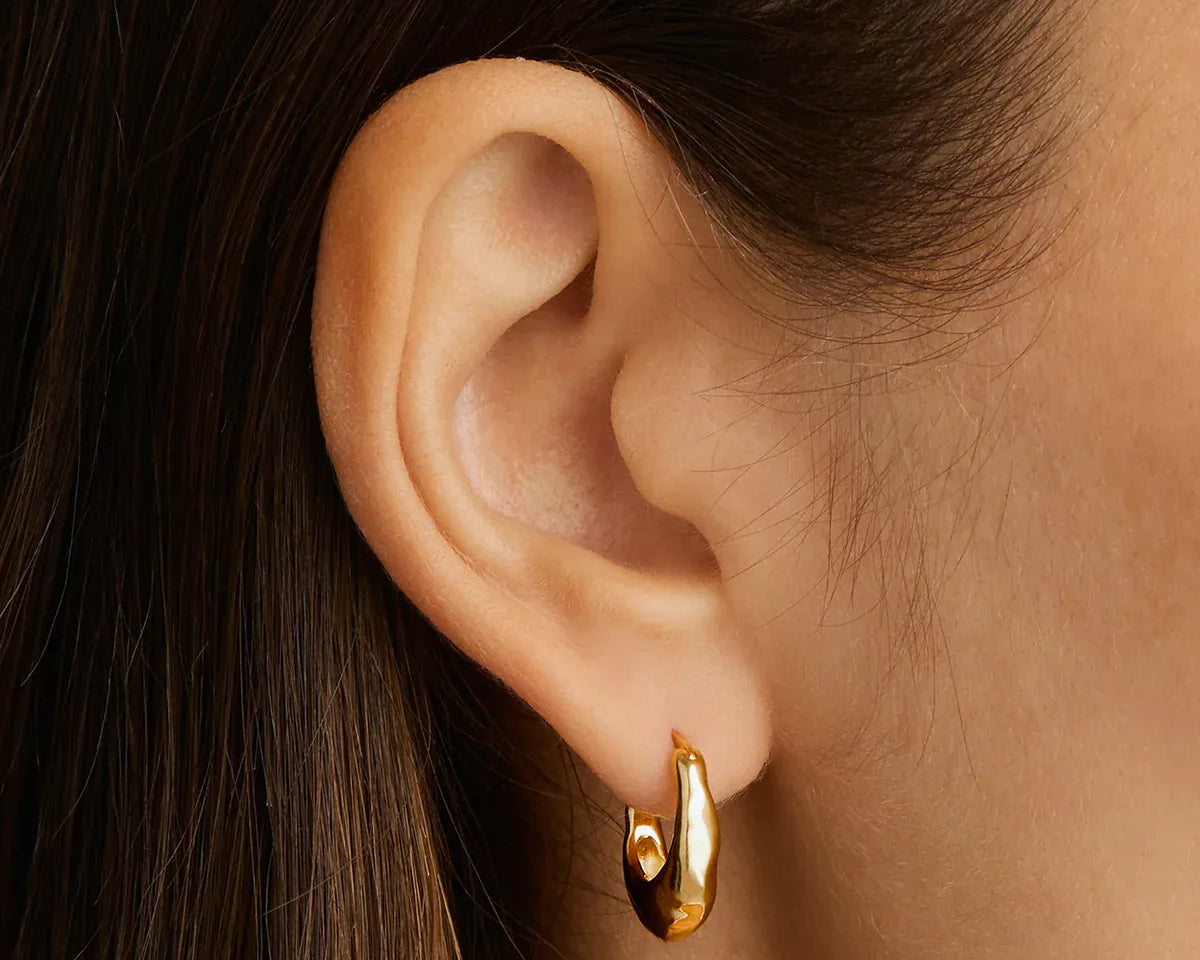 By Charlotte Earrings Radiant Energy Small Hoops - Gold