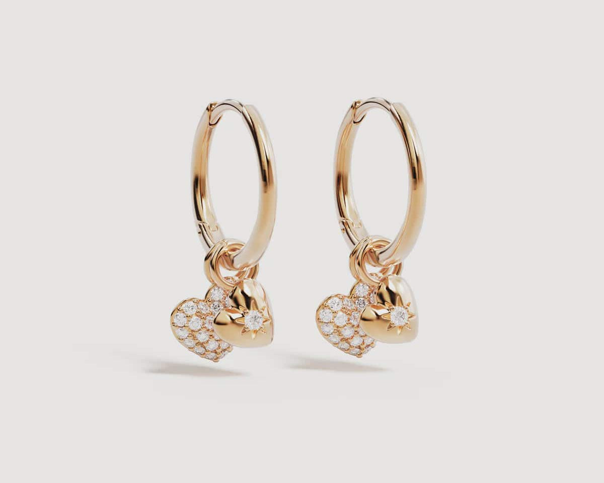 By Charlotte Earrings You Have My Heart Hoops - 18k Gold Vermeil
