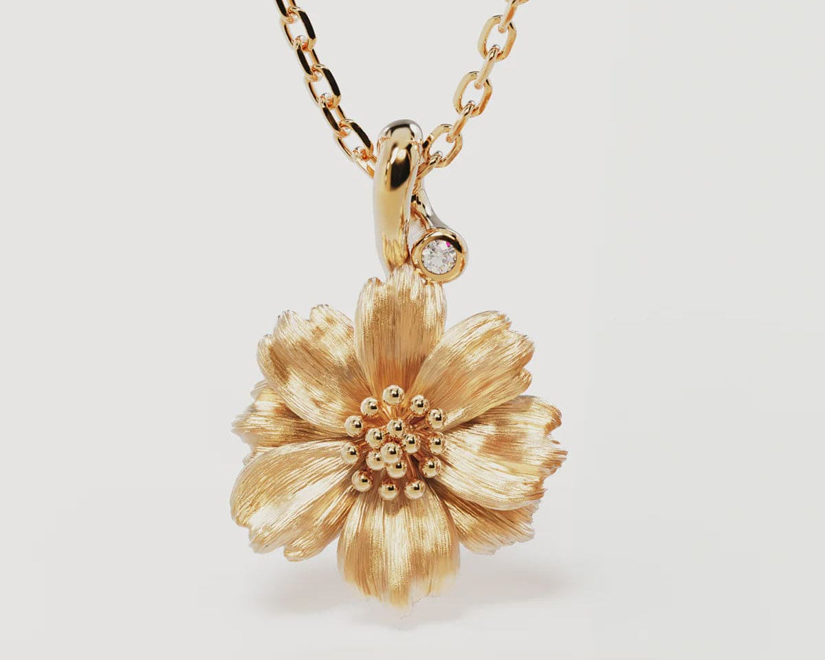 By Charlotte Necklaces Birth Flower Necklace - Cosmos/October
