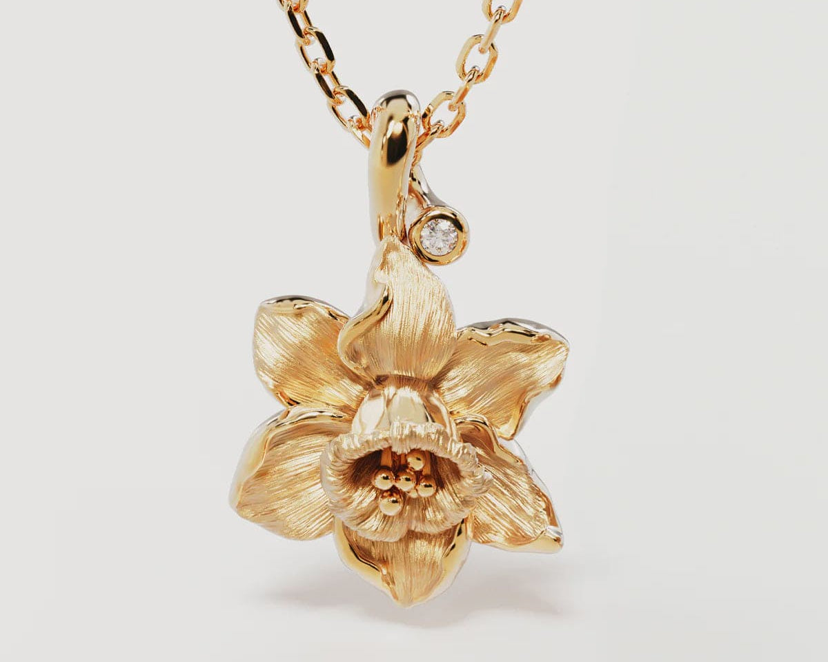 By Charlotte Necklaces Birth Flower Necklace - Daffodil/March