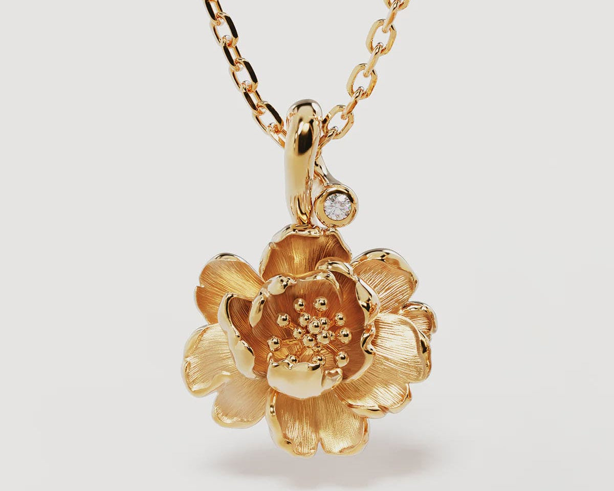 By Charlotte Necklaces Birth Flower Necklace - Peony/November
