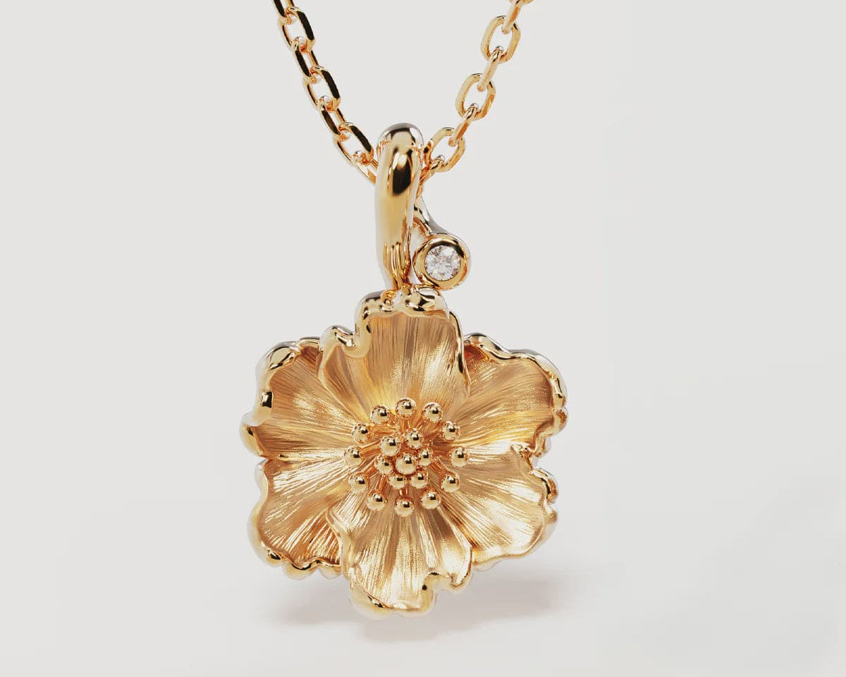 By Charlotte Necklaces Birth Flower Necklace - Poppy/August