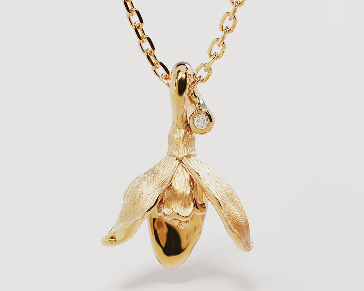 By Charlotte Necklaces Birth Flower Necklace - Snowdrop/January
