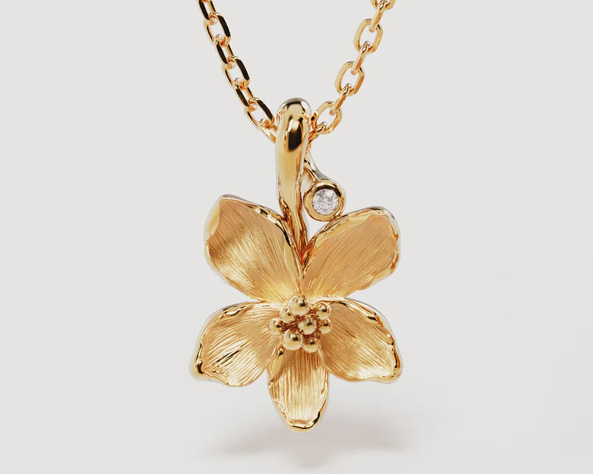 By Charlotte Necklaces Birth Flower Necklace - Violet/February