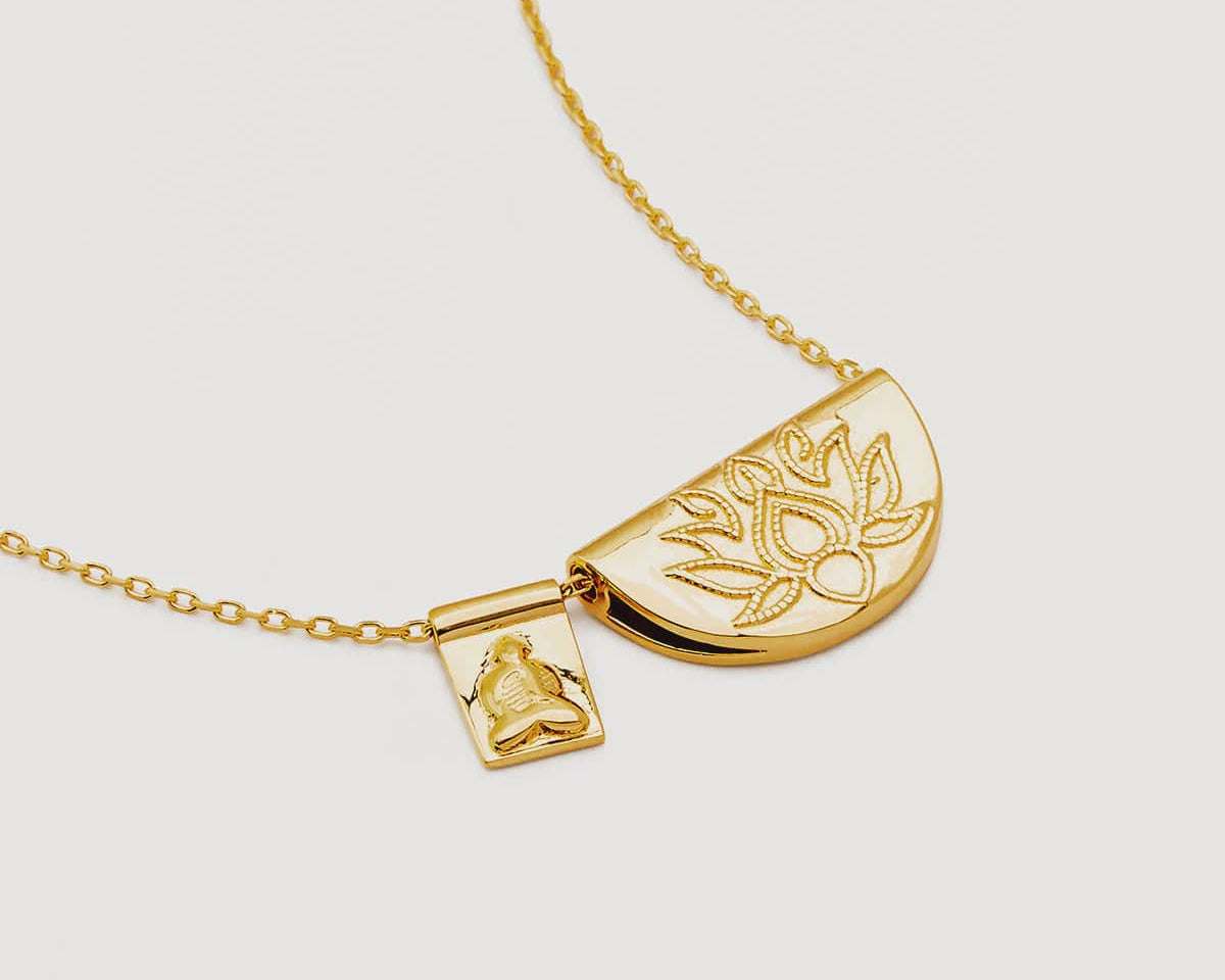 By Charlotte Necklaces By Charlotte | Lotus & Little Buddha Necklace - 18k Gold Vermeil