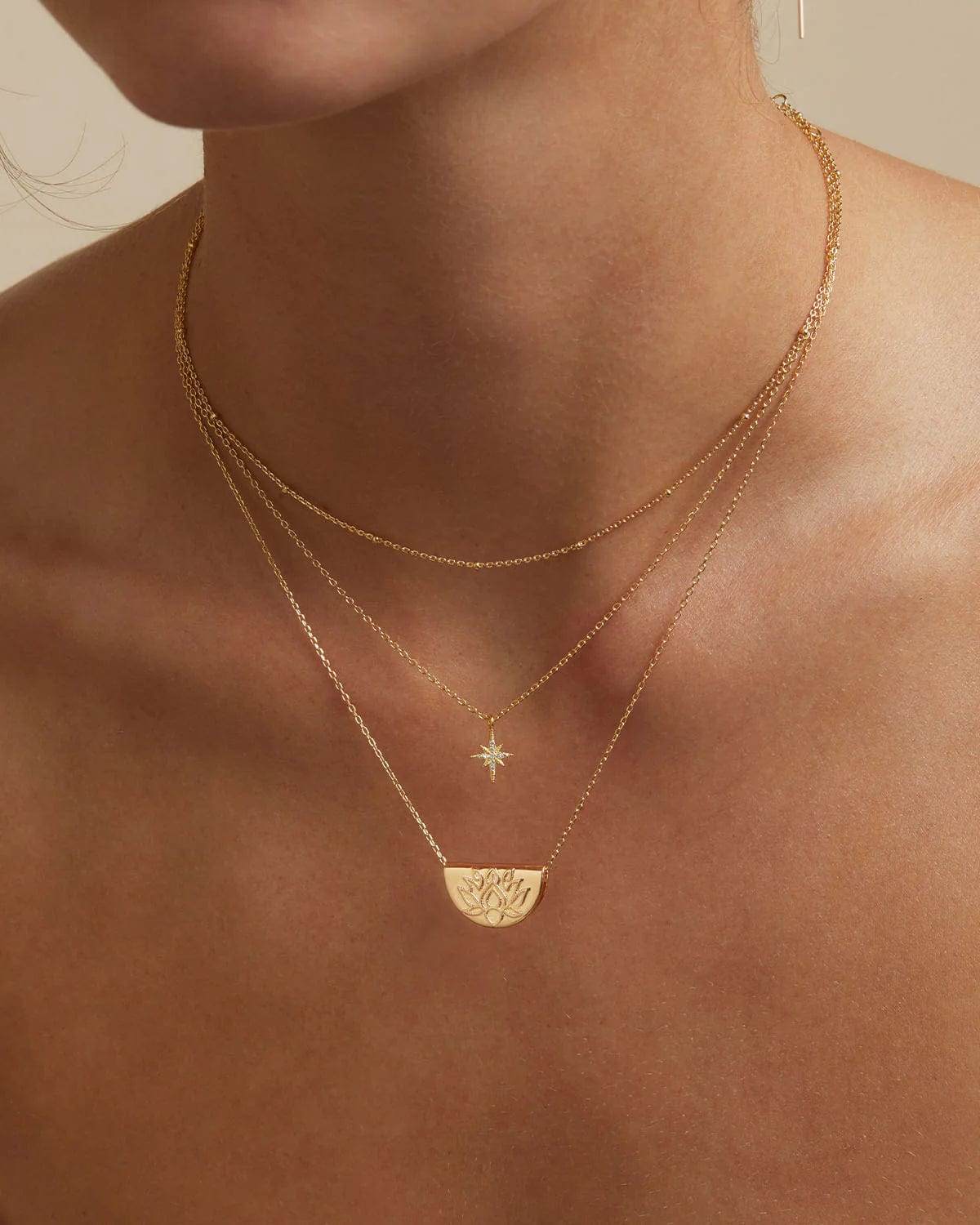 By Charlotte Necklaces By Charlotte | Lotus Short Necklace - 18k Gold Vermeil