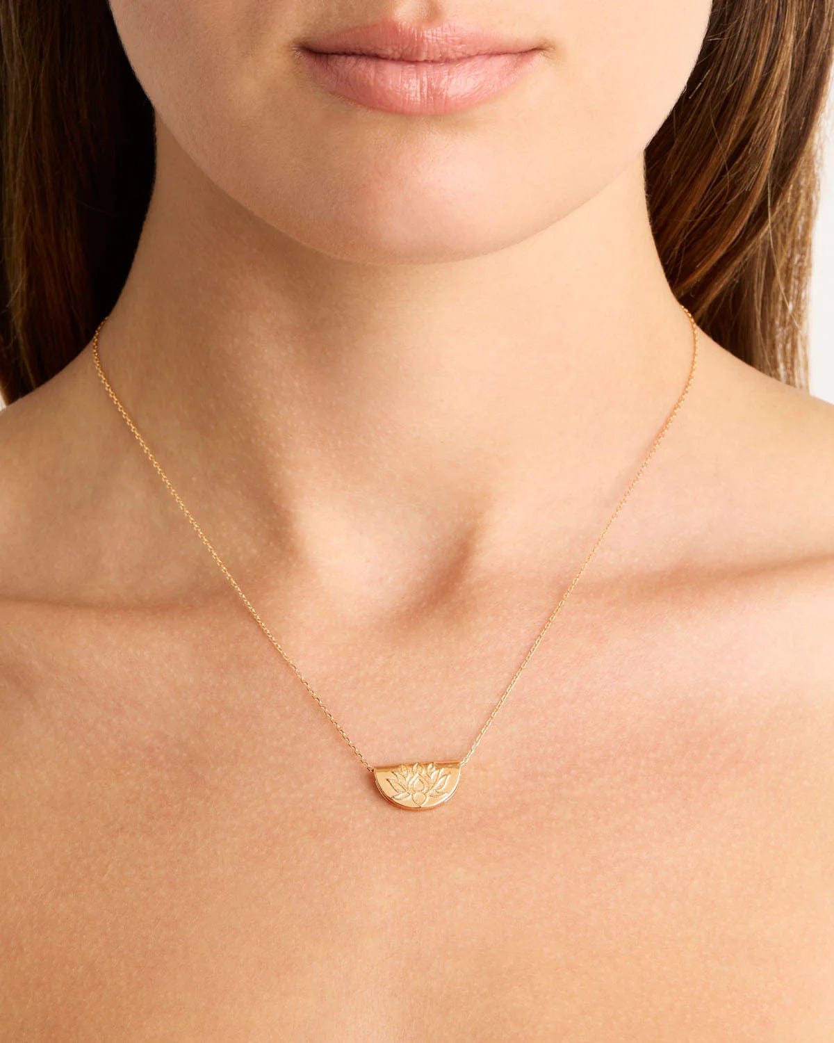 By Charlotte Necklaces By Charlotte | Lotus Short Necklace - 18k Gold Vermeil