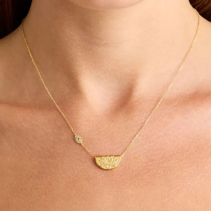 By Charlotte Necklaces Eye Of Peace Lotus Necklace - Gold