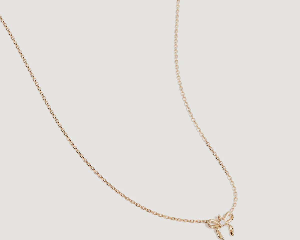 By Charlotte Necklaces Forever More Bow Necklace - 18k Gold Vermeil