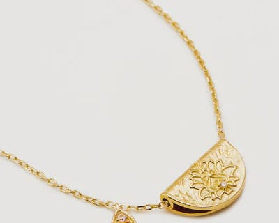 By Charlotte Necklaces Lotus Birthstone Necklace - November - Citrine