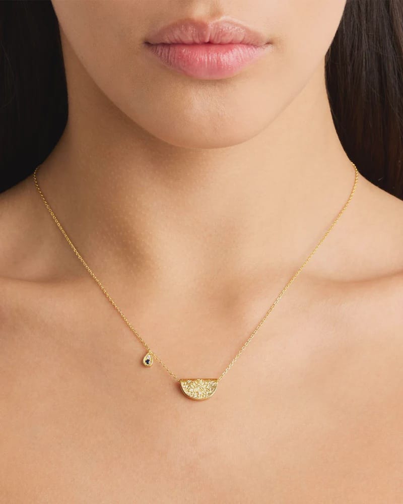 By Charlotte Necklaces Lotus Birthstone Necklace - September - Sapphire