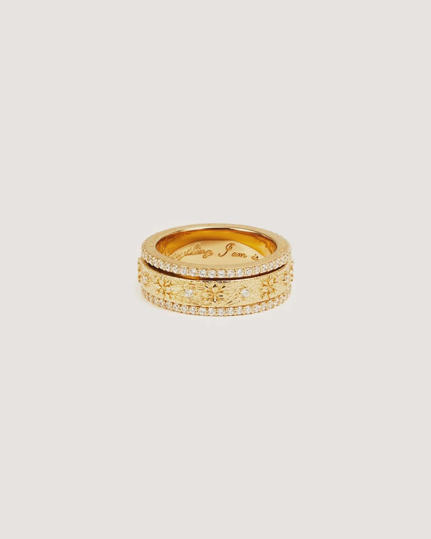 By Charlotte Rings By Charlotte | I am Enough Spinning Meditation Ring - 18k Gold Vermeil