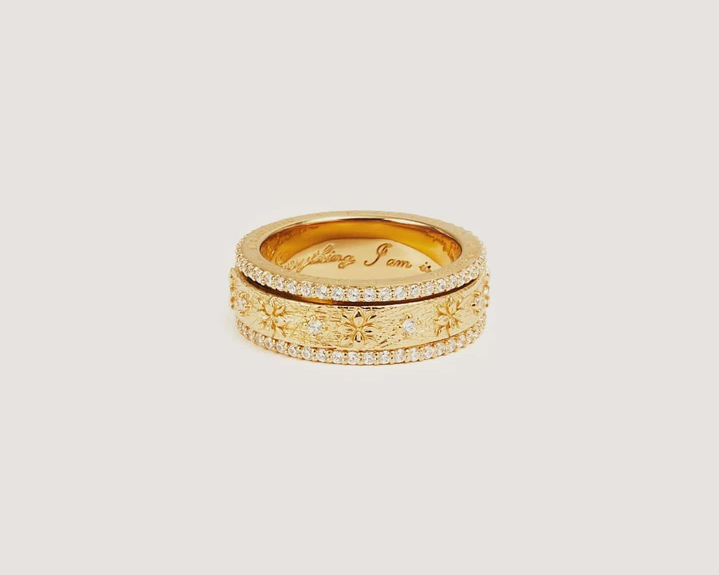 By Charlotte Rings By Charlotte | I am Enough Spinning Meditation Ring - 18k Gold Vermeil