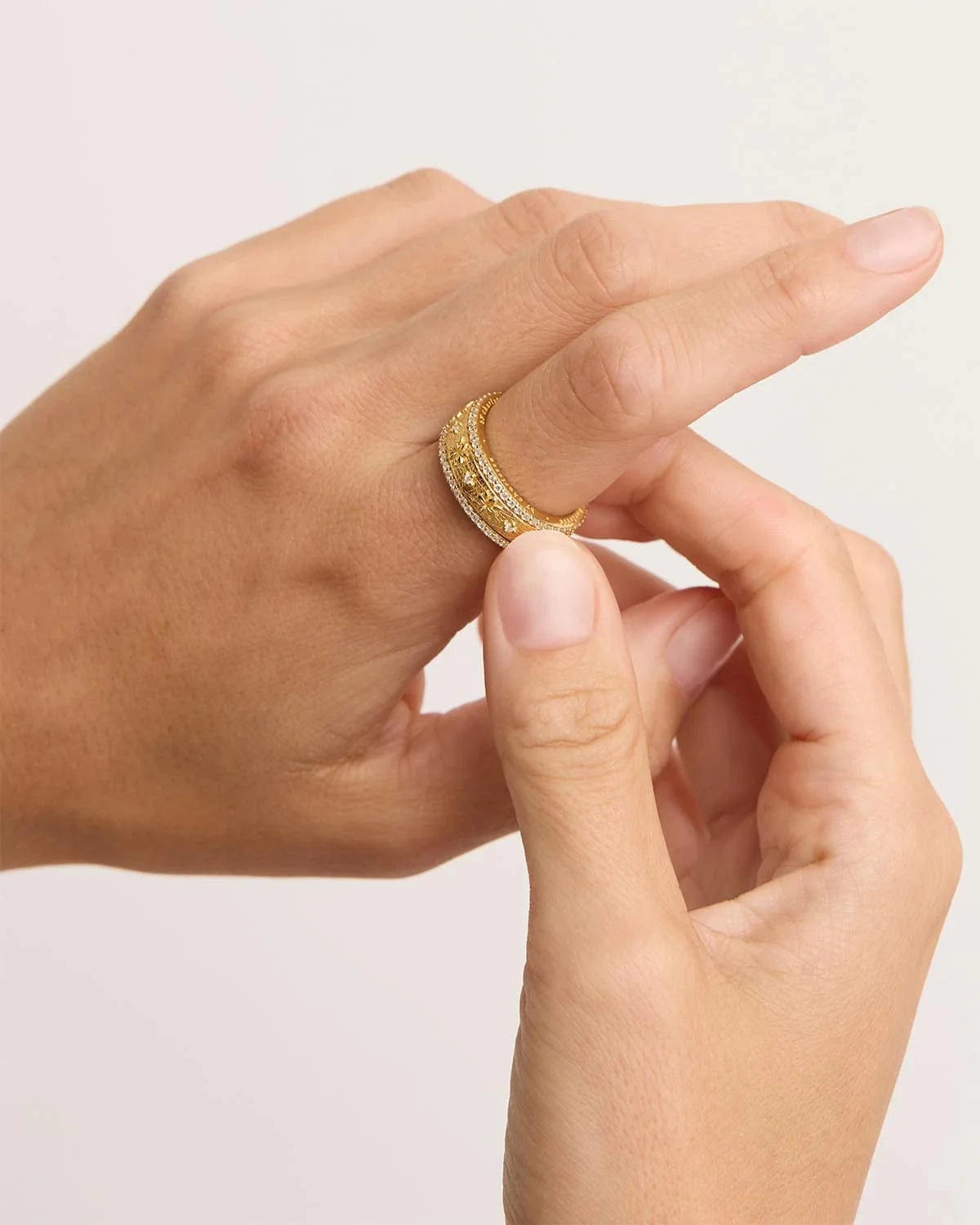 By Charlotte Rings By Charlotte | I am Enough Spinning Meditation Ring - 18k Gold Vermeil