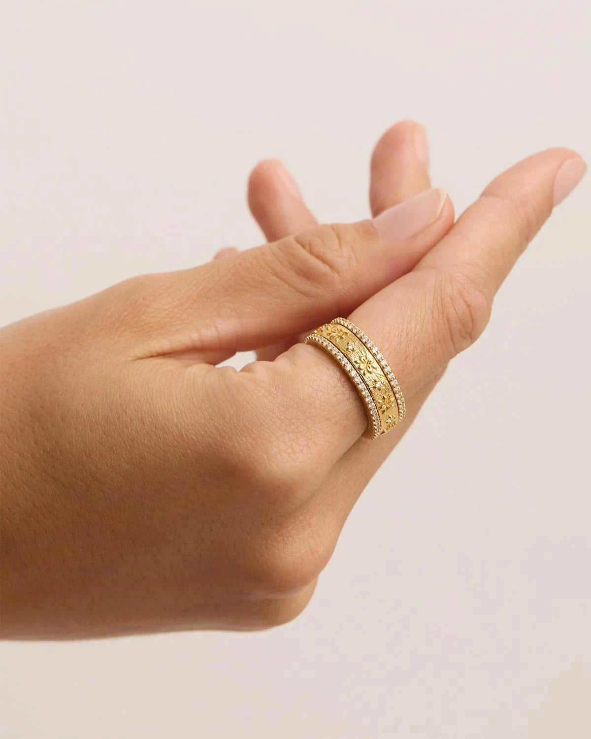 By Charlotte Rings By Charlotte | I am Enough Spinning Meditation Ring - 18k Gold Vermeil