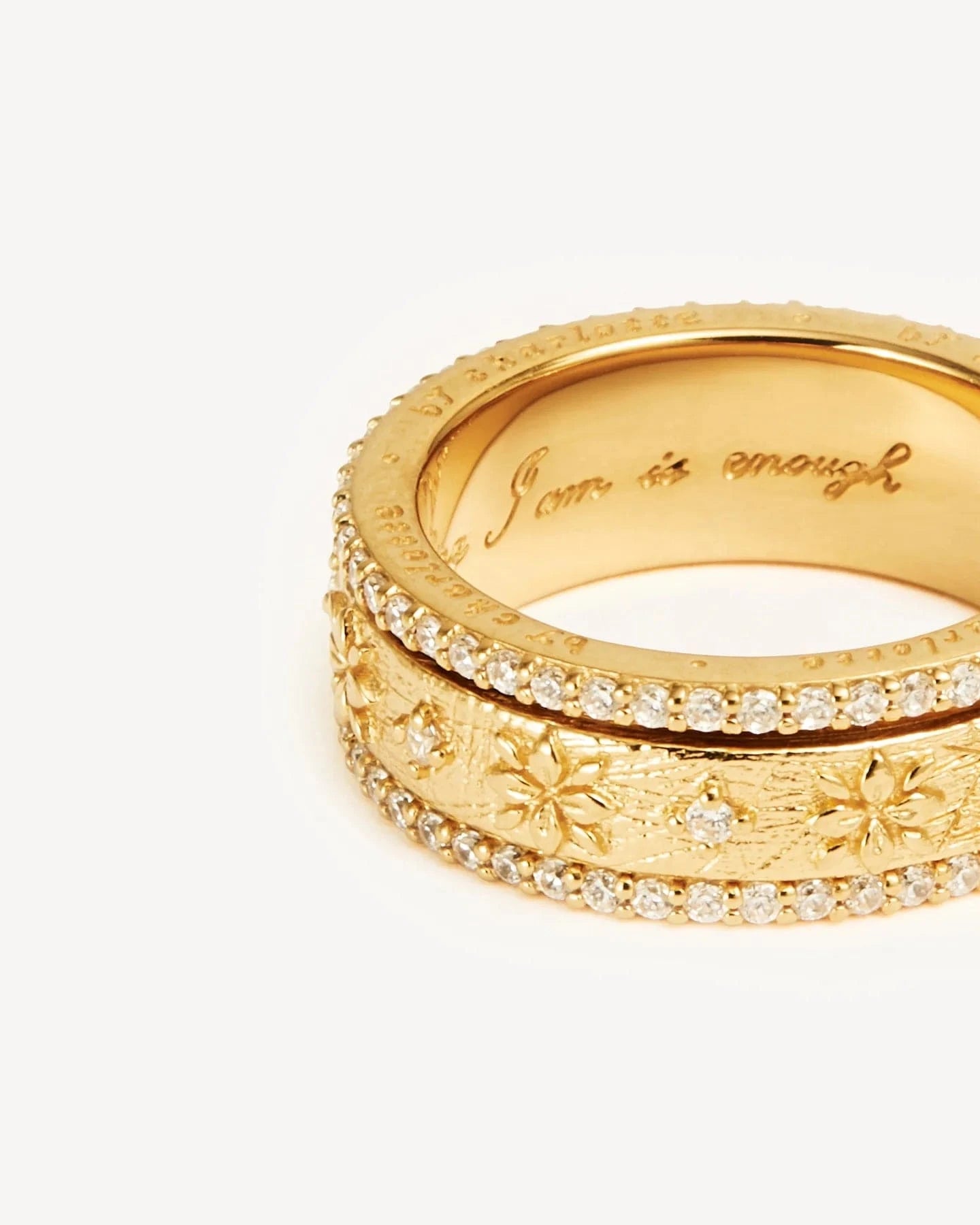 By Charlotte Rings By Charlotte | I am Enough Spinning Meditation Ring - 18k Gold Vermeil
