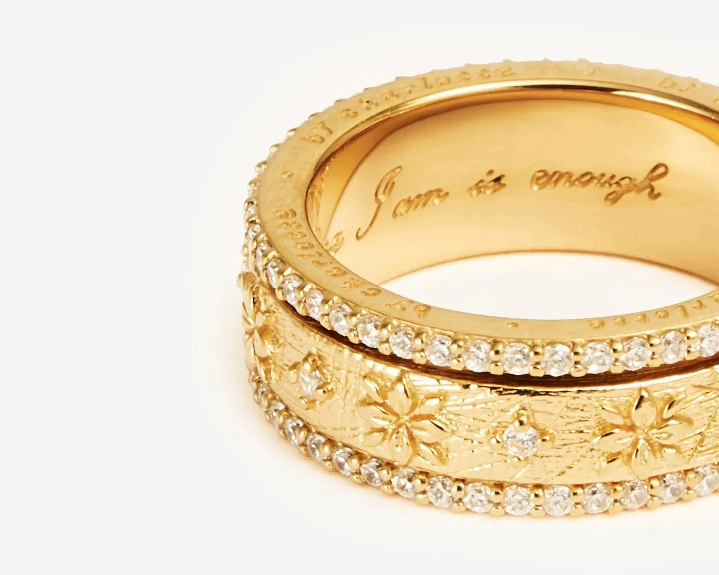 By Charlotte Rings By Charlotte | I am Enough Spinning Meditation Ring - 18k Gold Vermeil