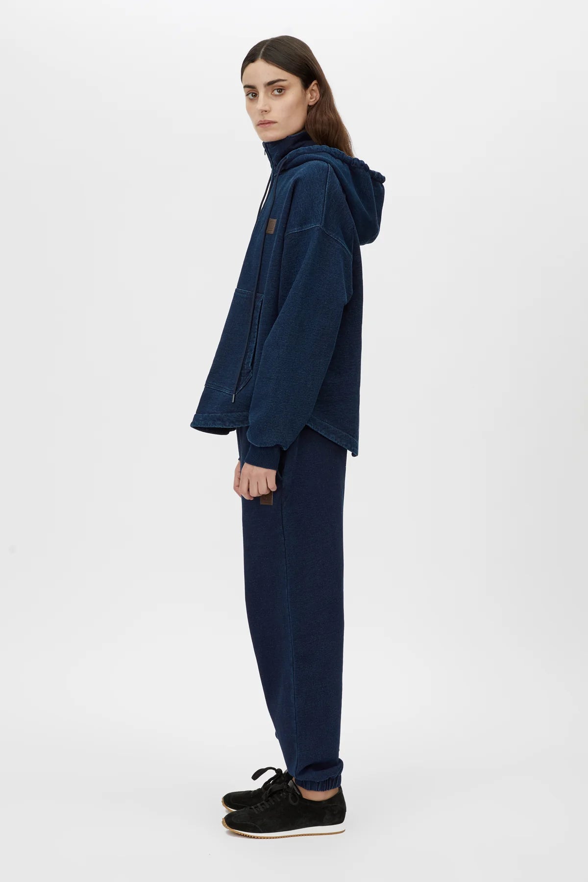 C&M Jumpers C&M | Gravitas Zip Up Denim Yarn Hoodie - Ink