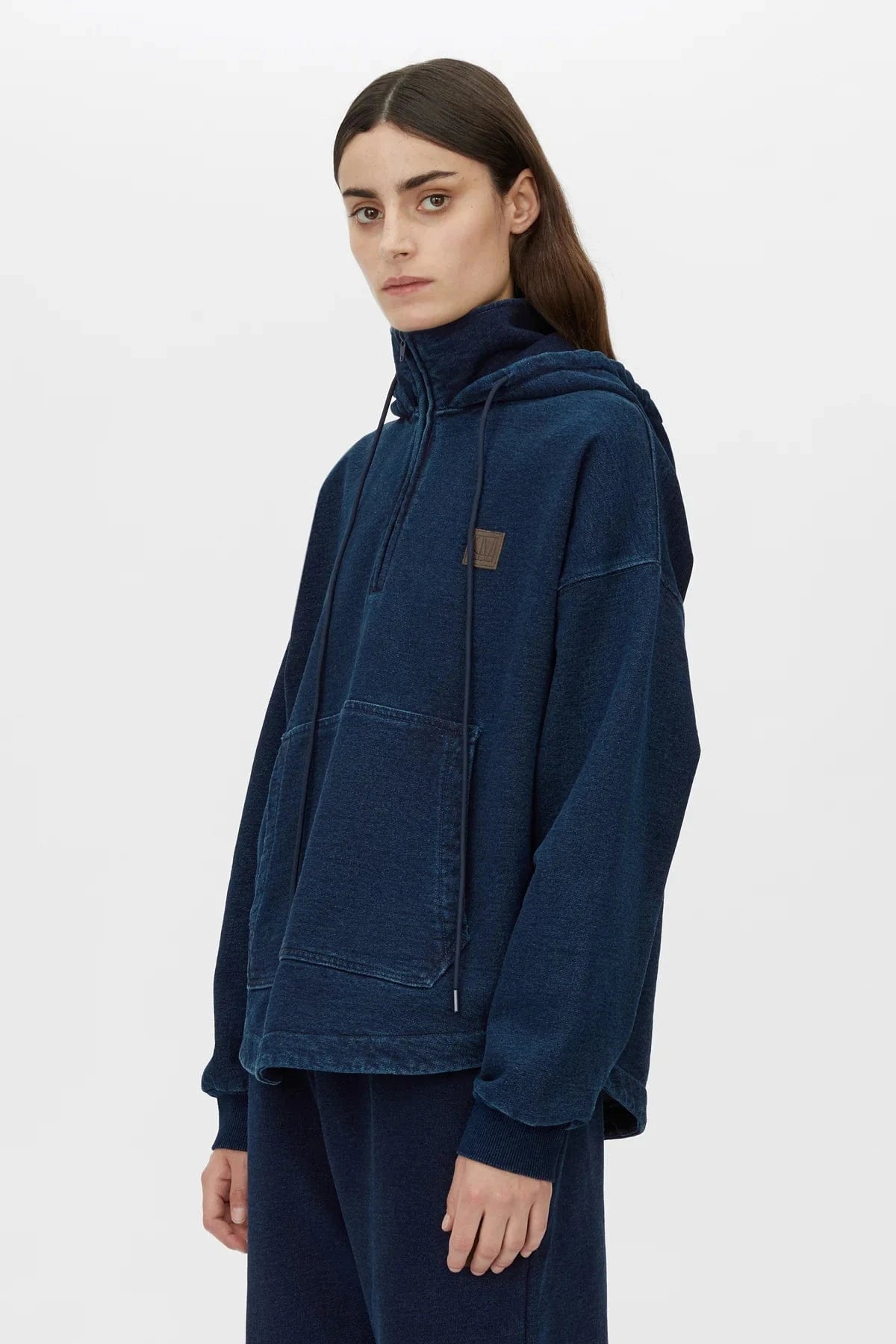 C&M Jumpers C&M | Gravitas Zip Up Denim Yarn Hoodie - Ink