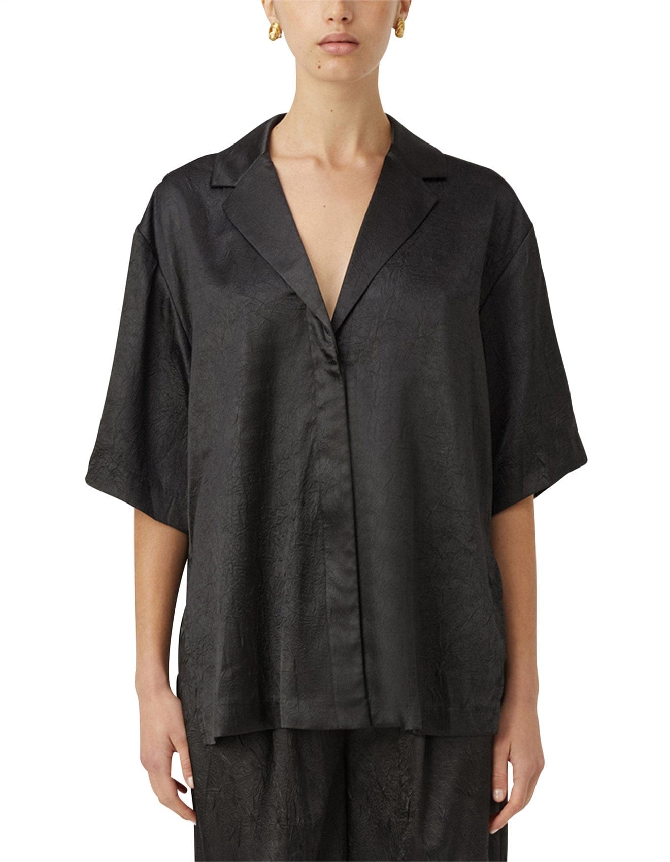 C&M Shirts - Tailored Camilla & Marc | Allire Satin Shirt - Black