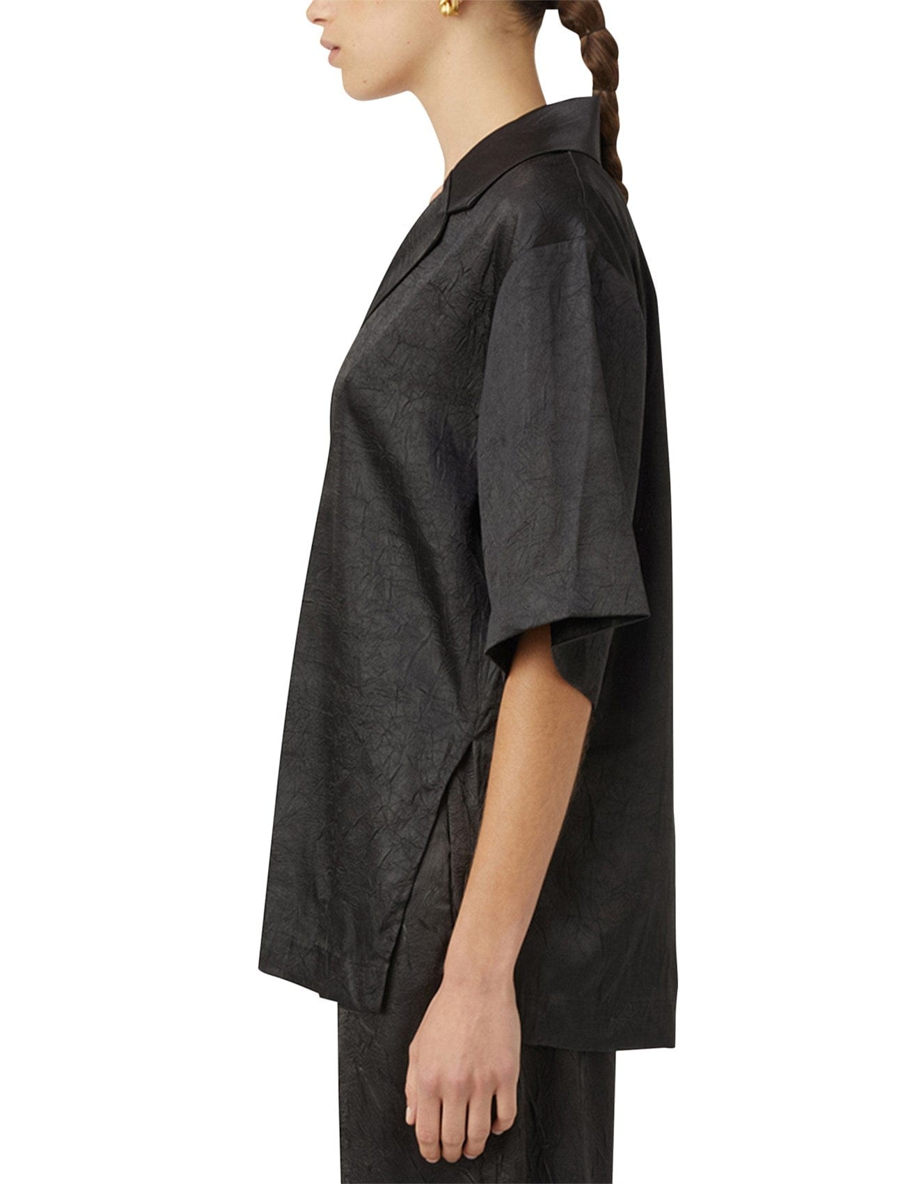 C&M Shirts - Tailored Camilla & Marc | Allire Satin Shirt - Black