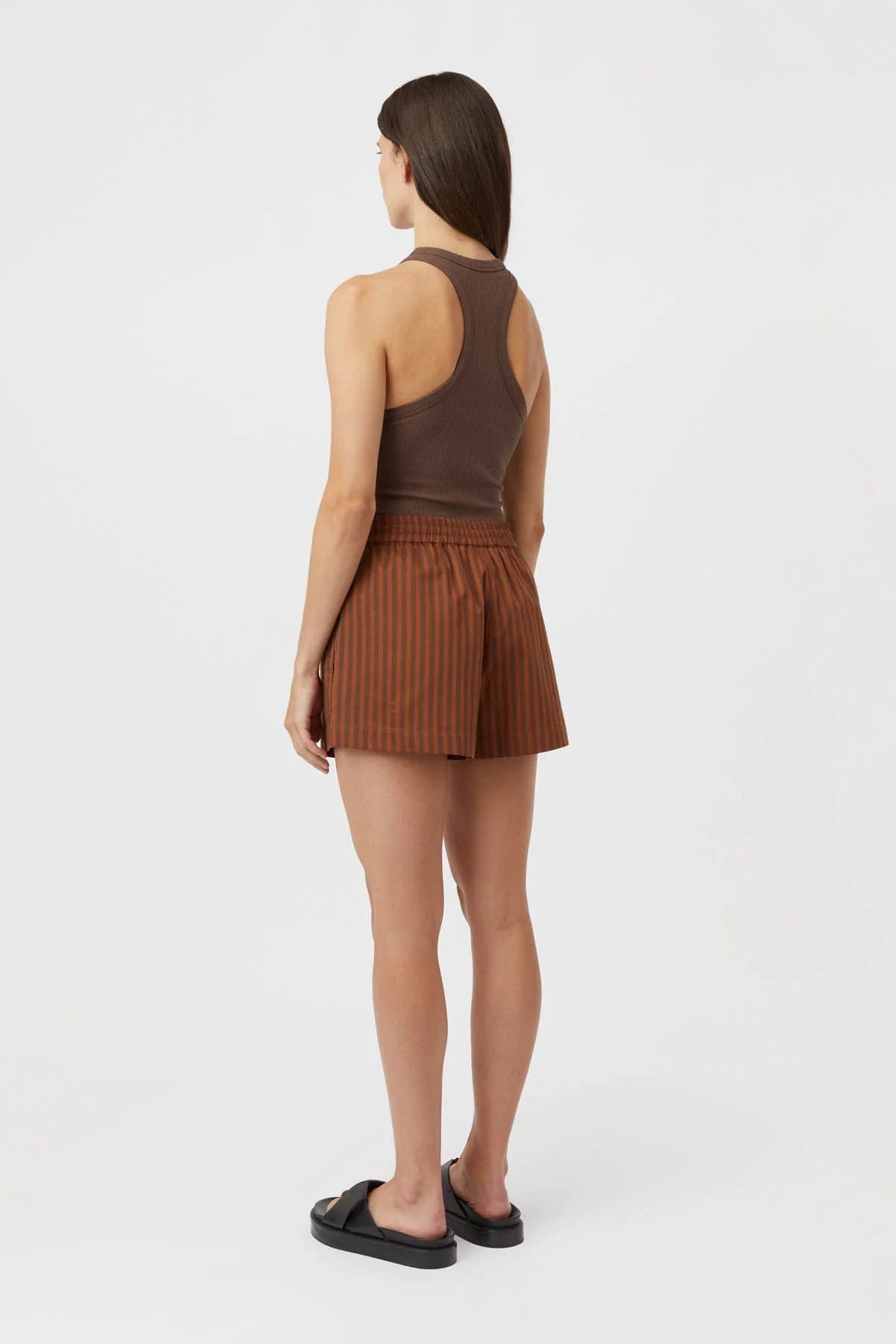 C&M Shorts - Casual C&M | Kiera Striped Short - Terracotta