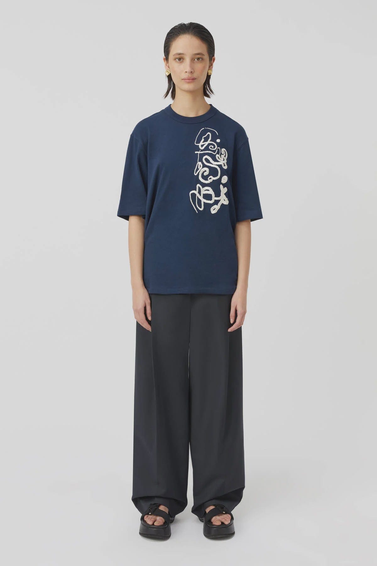 C&M Tees Camilla & Marc | Briony Graphic Tee - Raw Denim Blue