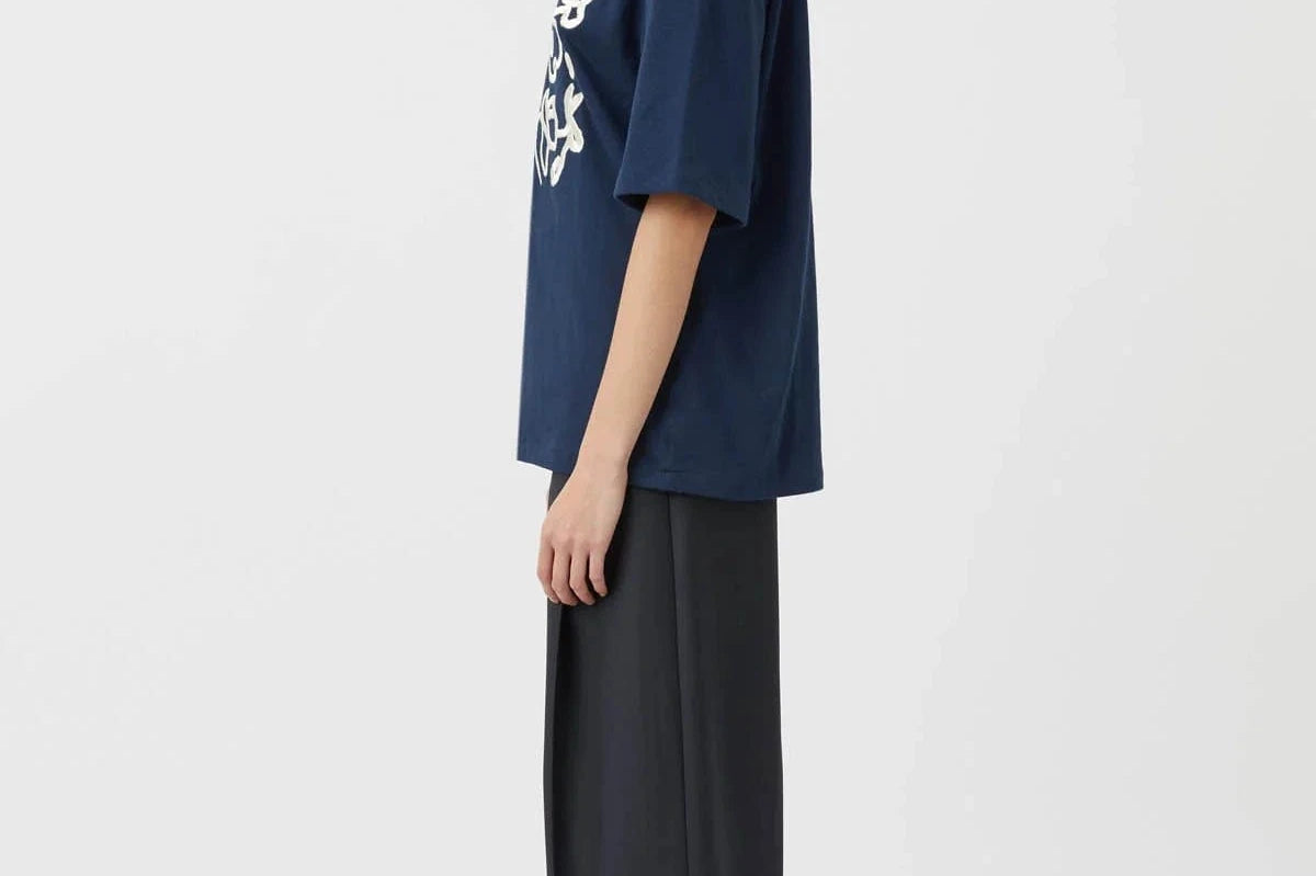 C&M Tees Camilla & Marc | Briony Graphic Tee - Raw Denim Blue