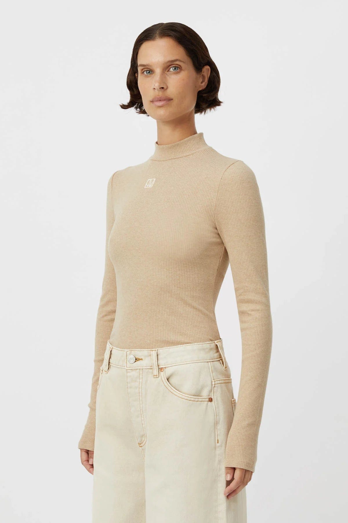 C&M Tops - Long Sleeve C&M | Nora Rib Long Sleeve - Almond Marle