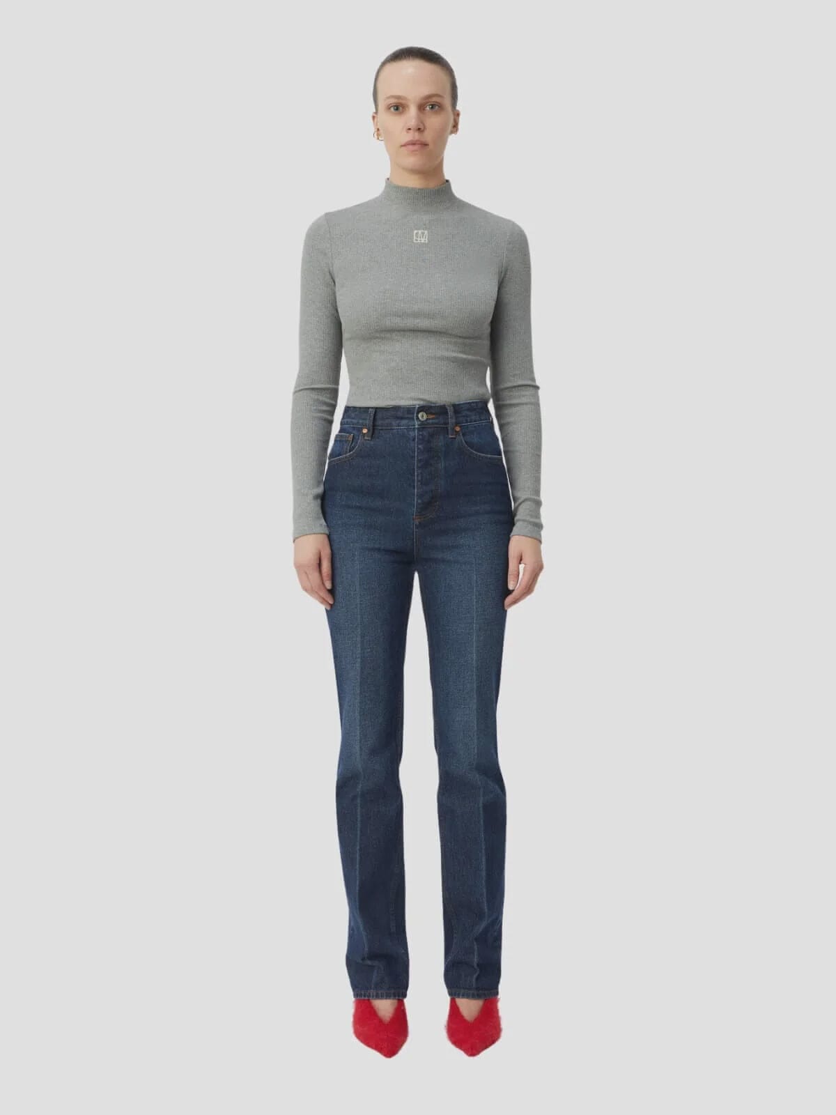 C&M Tops - Long Sleeve C&M | Nora Rib Long Sleeve Top - Grey Marle