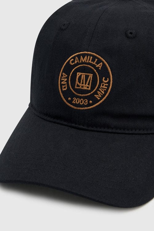 Camilla & Marc Hats/Headpieces Westley Emb Logo Cap - Black/Tan