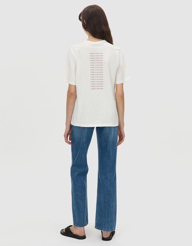 Camilla & Marc Tees Olympia Print Tee - Soft White/Red