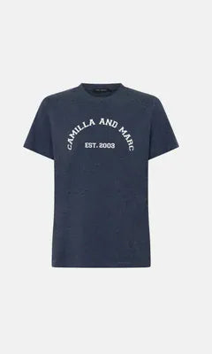 Camilla & Marc Tees Sparrow Graphic Neat Fit Tee - Deep Indigo/White
