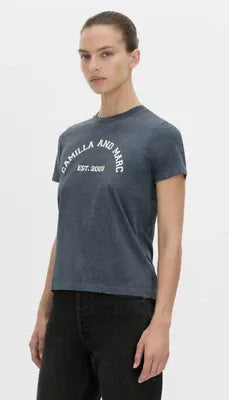 Camilla & Marc Tees Sparrow Graphic Neat Fit Tee - Deep Indigo/White
