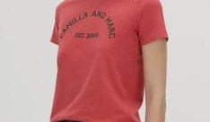 Camilla & Marc Tees Sparrow Graphic Neat Tee - Red/Black