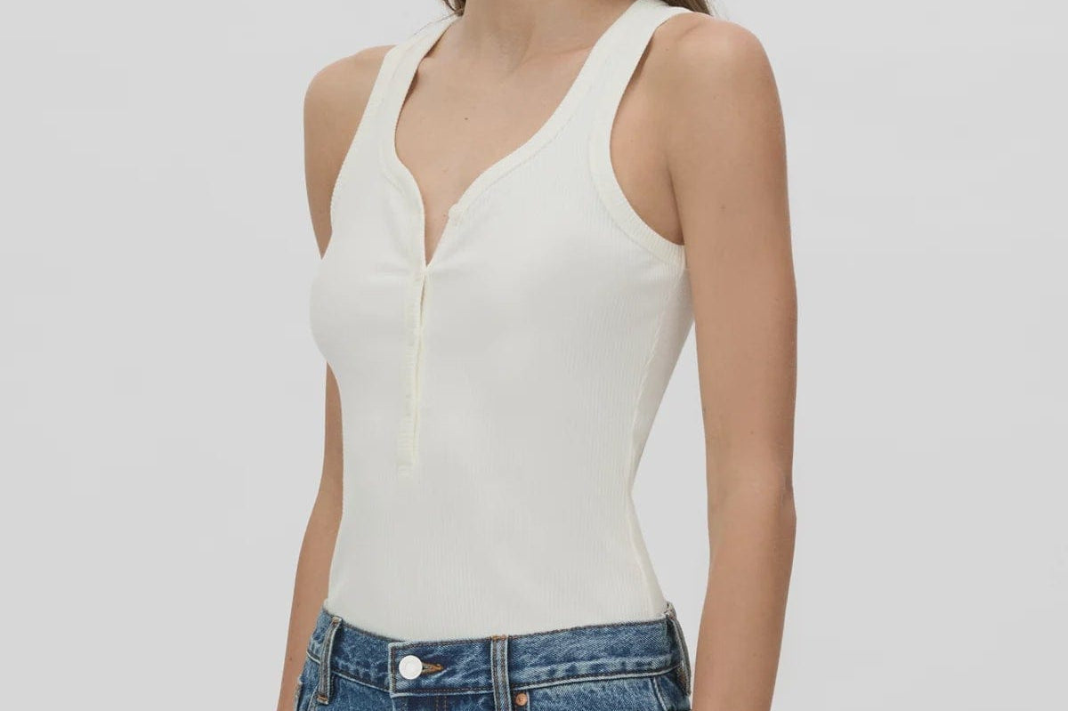 Camilla & Marc Tops Nora Button Down Tank - Soft White