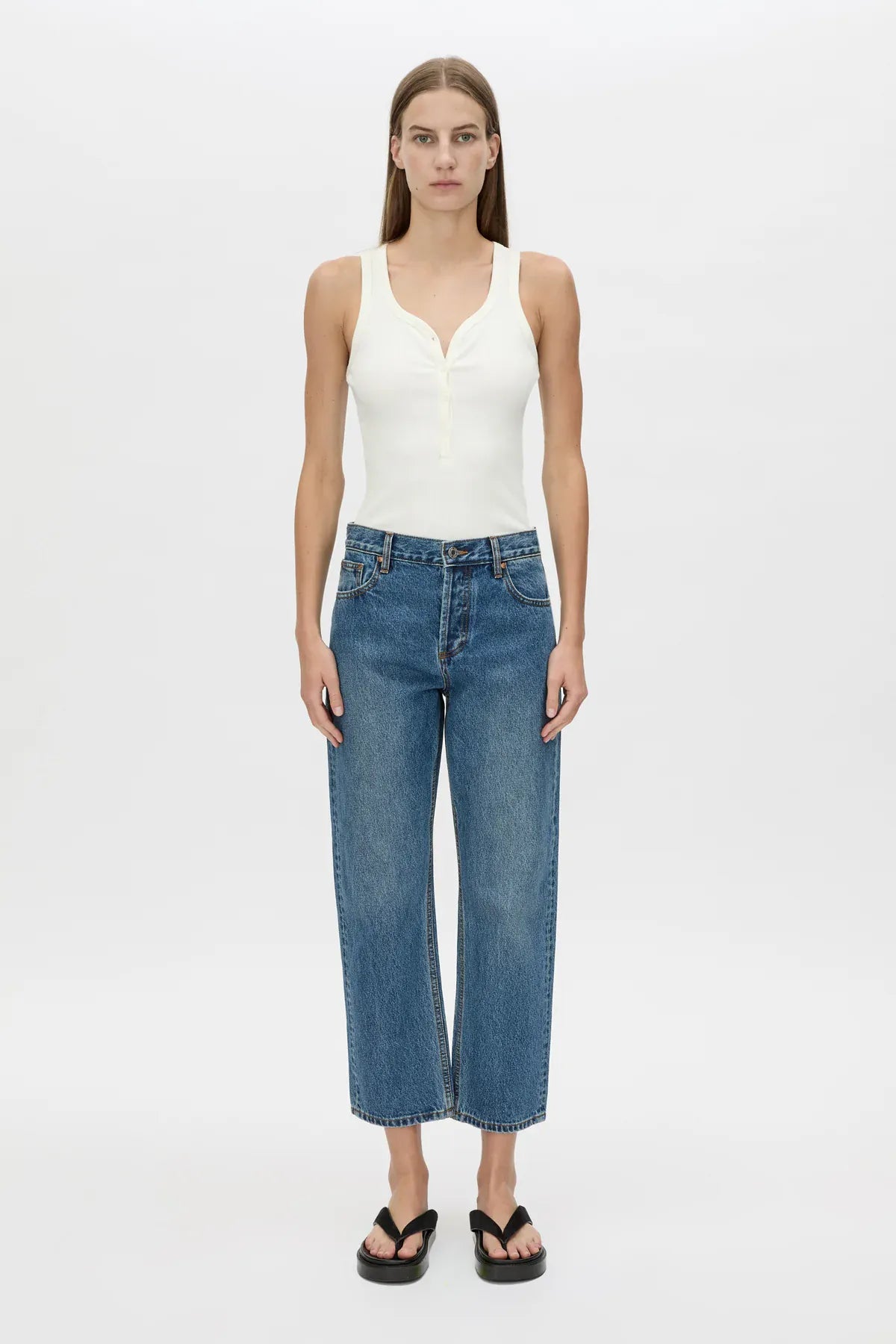 Camilla & Marc Tops Nora Button Down Tank - Soft White