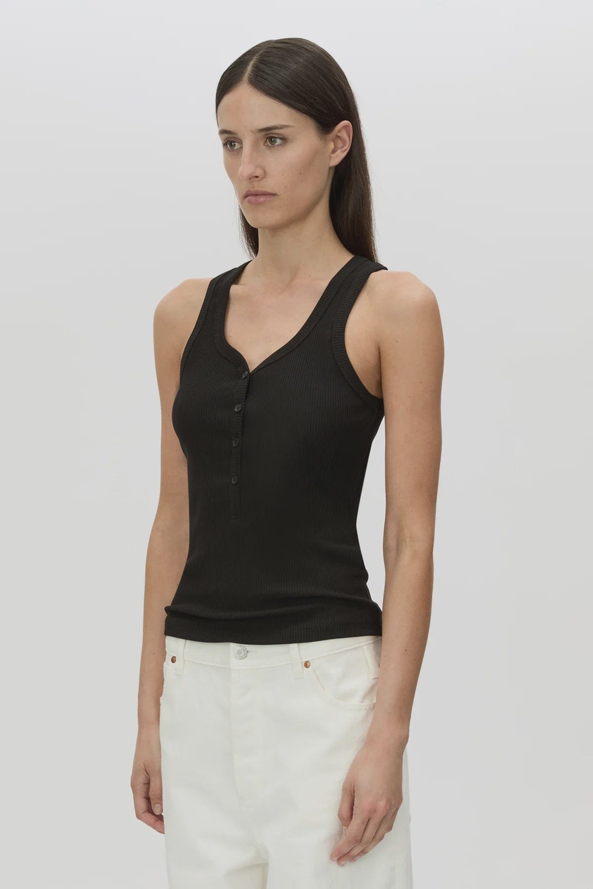 Camilla & Marc Tops - Tanks Nora Button Down Tank - Black