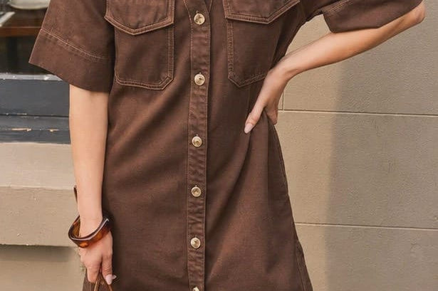 Ceres Life Dresses Bonnie Relaxed Shirt Dress - Chocolate