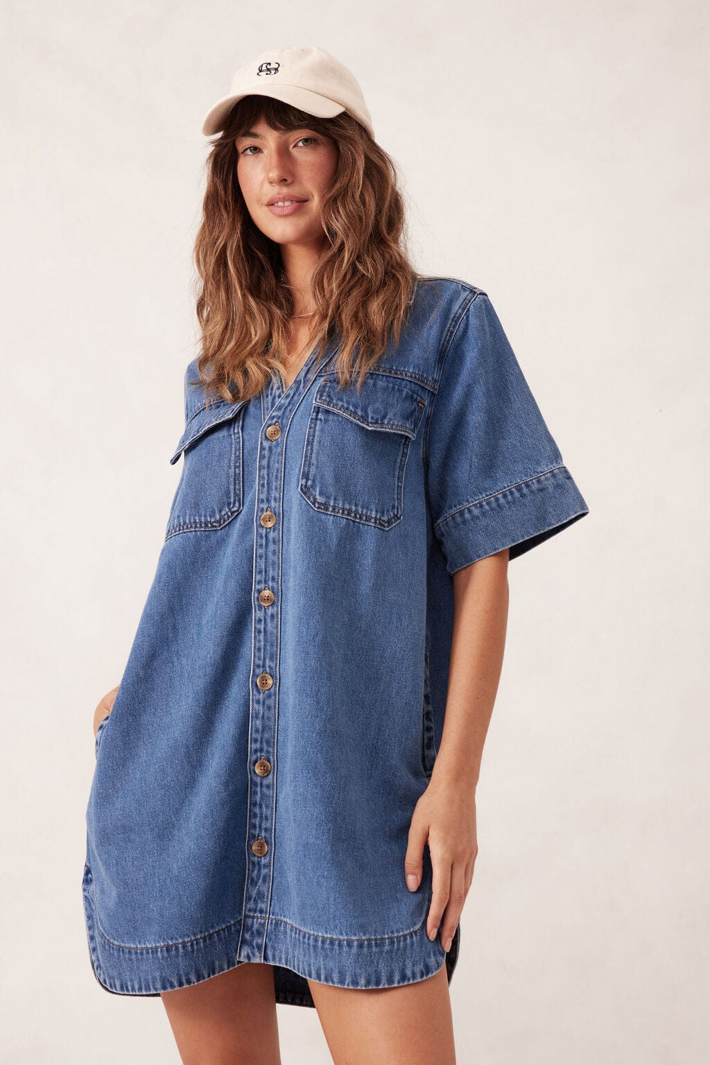 Ceres Life Dresses - Casual Ceres Life | Relaxed Shirt Dress - Fresh Indigo