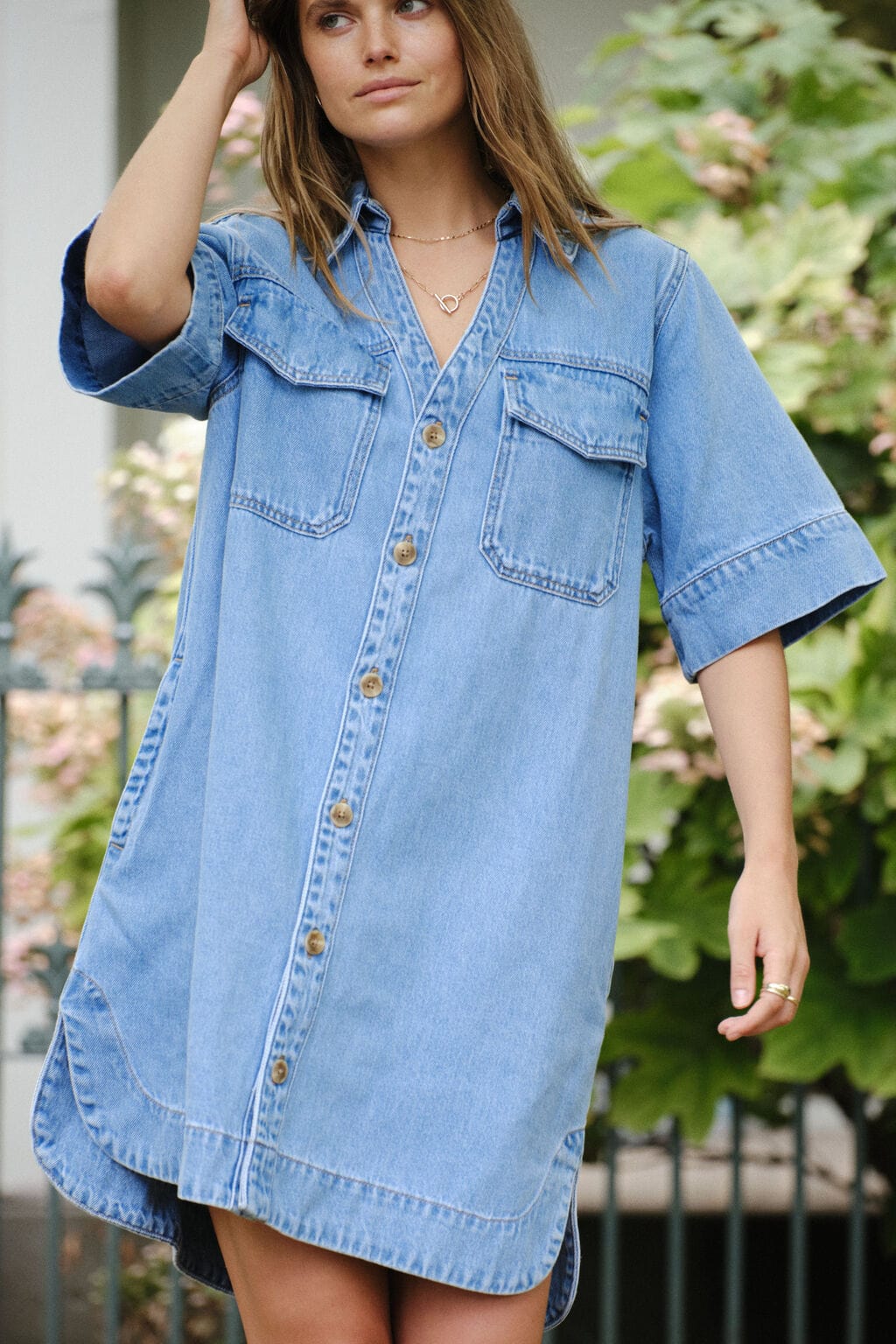 Ceres Life Dresses - Casual Ceres Life | Relaxed Shirt Dress - Mid Vintage Blue