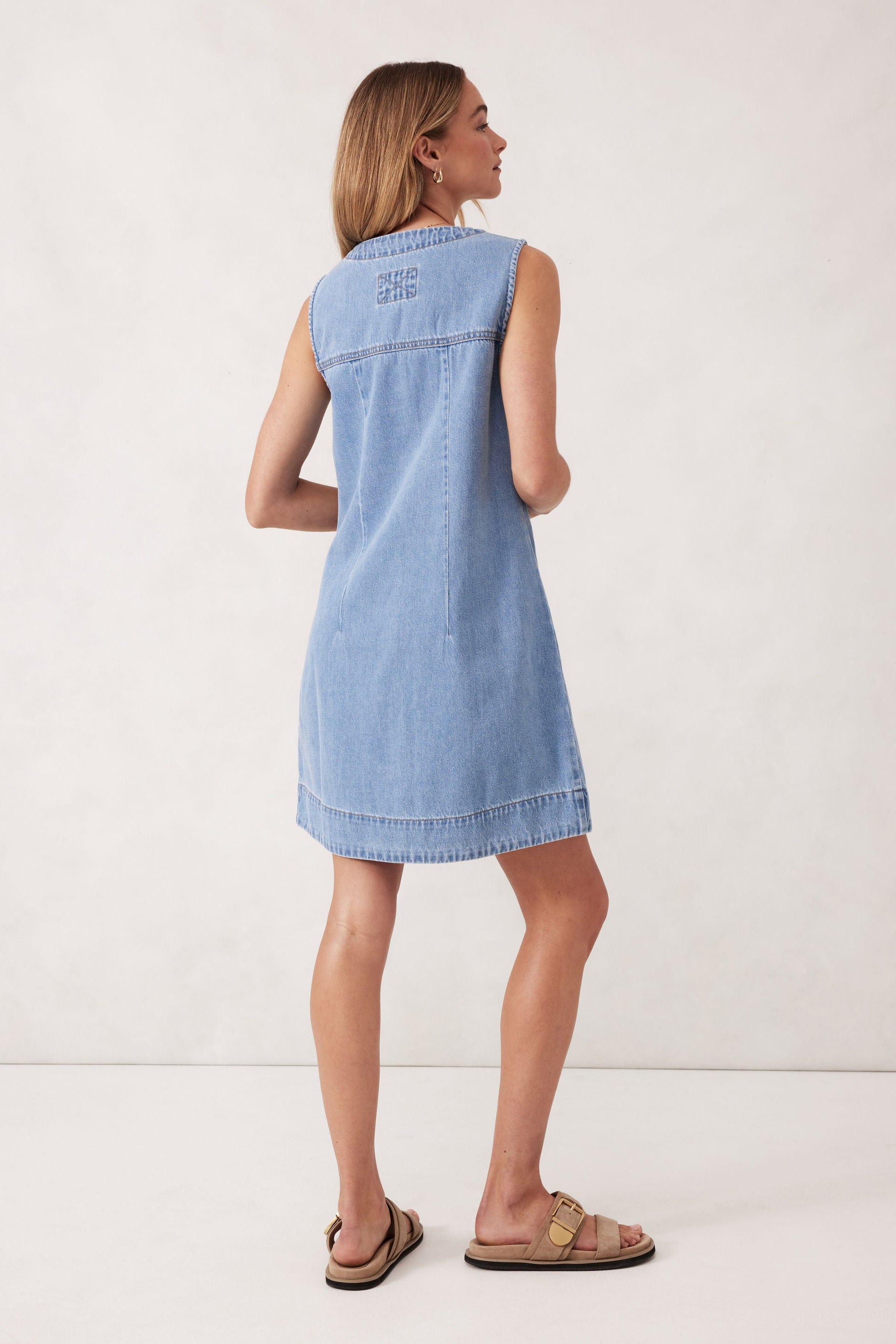 Ceres Life Dresses - Casual Ceres Life | Seamed Mini Shift Dress - Vintage Blue