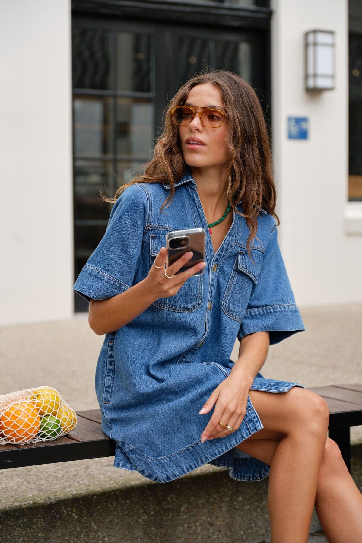 Ceres Life Dresses Sammy Relaxed Shirt Dress - Fresh Indigo