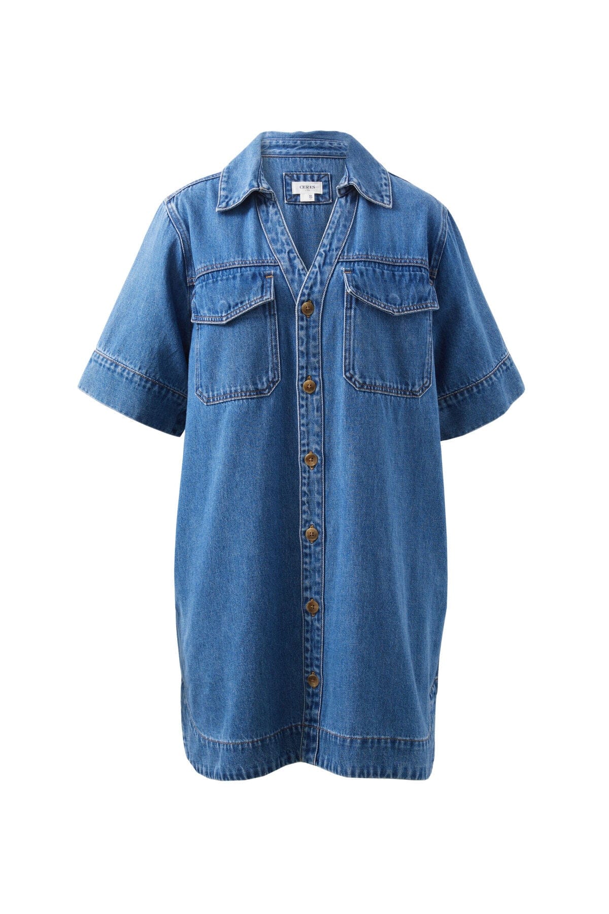 Ceres Life Dresses Sammy Relaxed Shirt Dress - Fresh Indigo