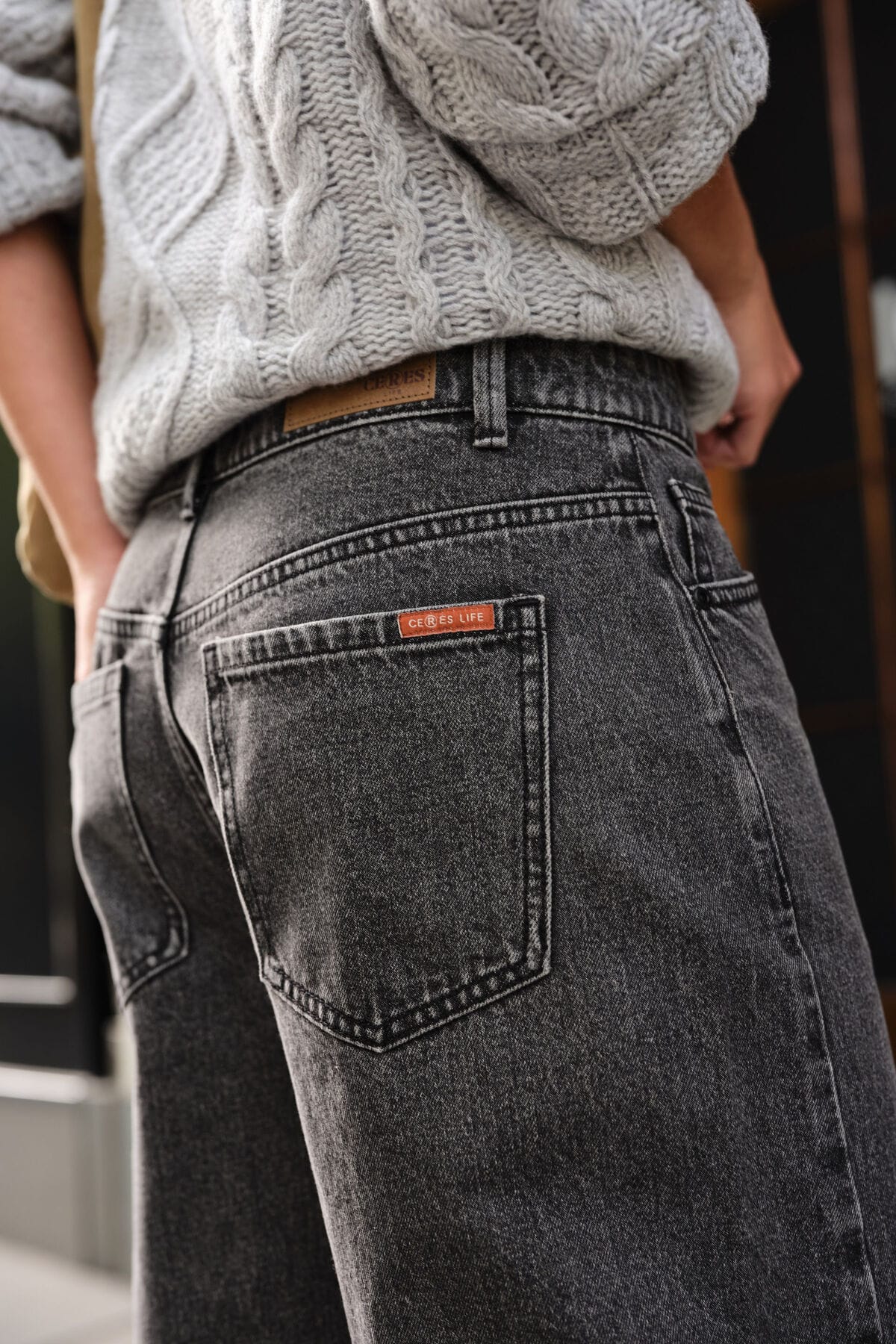 Ceres Life Jeans Maggie Tapered Barrel Jean - Faded Black