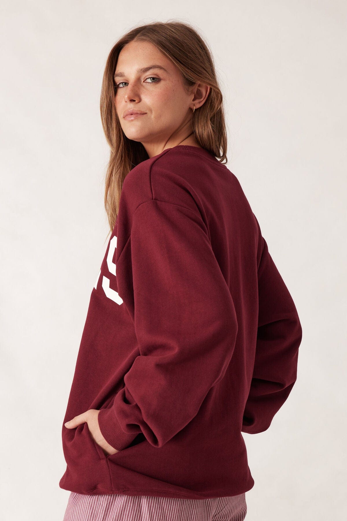 Ceres Life Jumpers Ceres Life | Oversized Slouchy Crew Heritage Logo - Burgundy