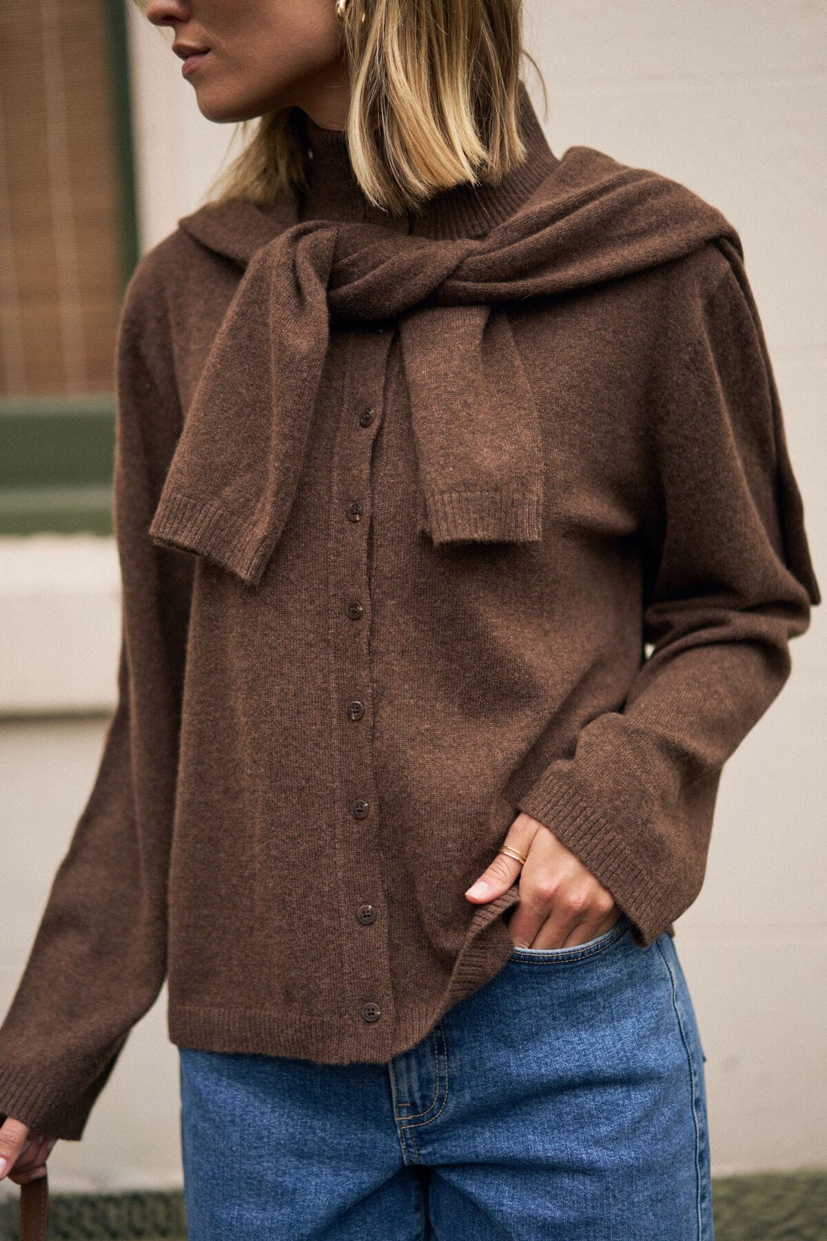 Ceres Life Knits Penny Knit Cardi - Choc Marle