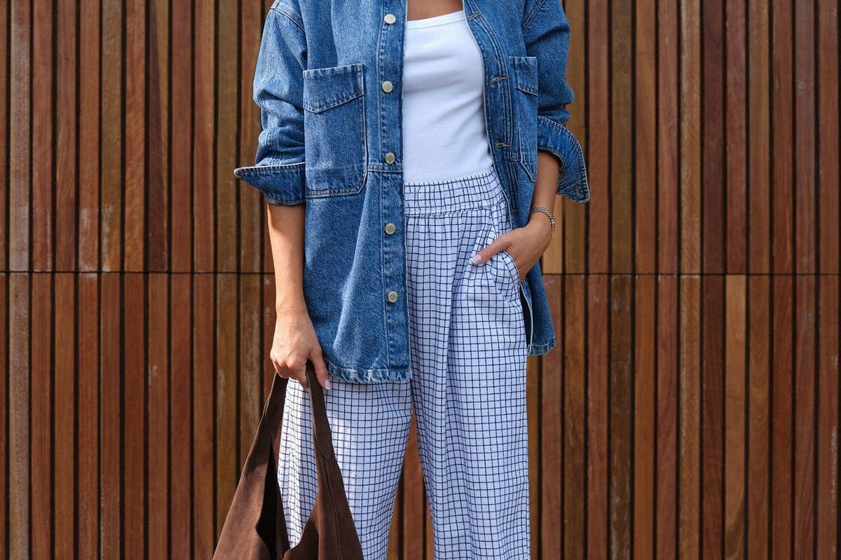 Ceres Life Pants - Casual Ceres Life | The Lounge Pant - White & Navy Check
