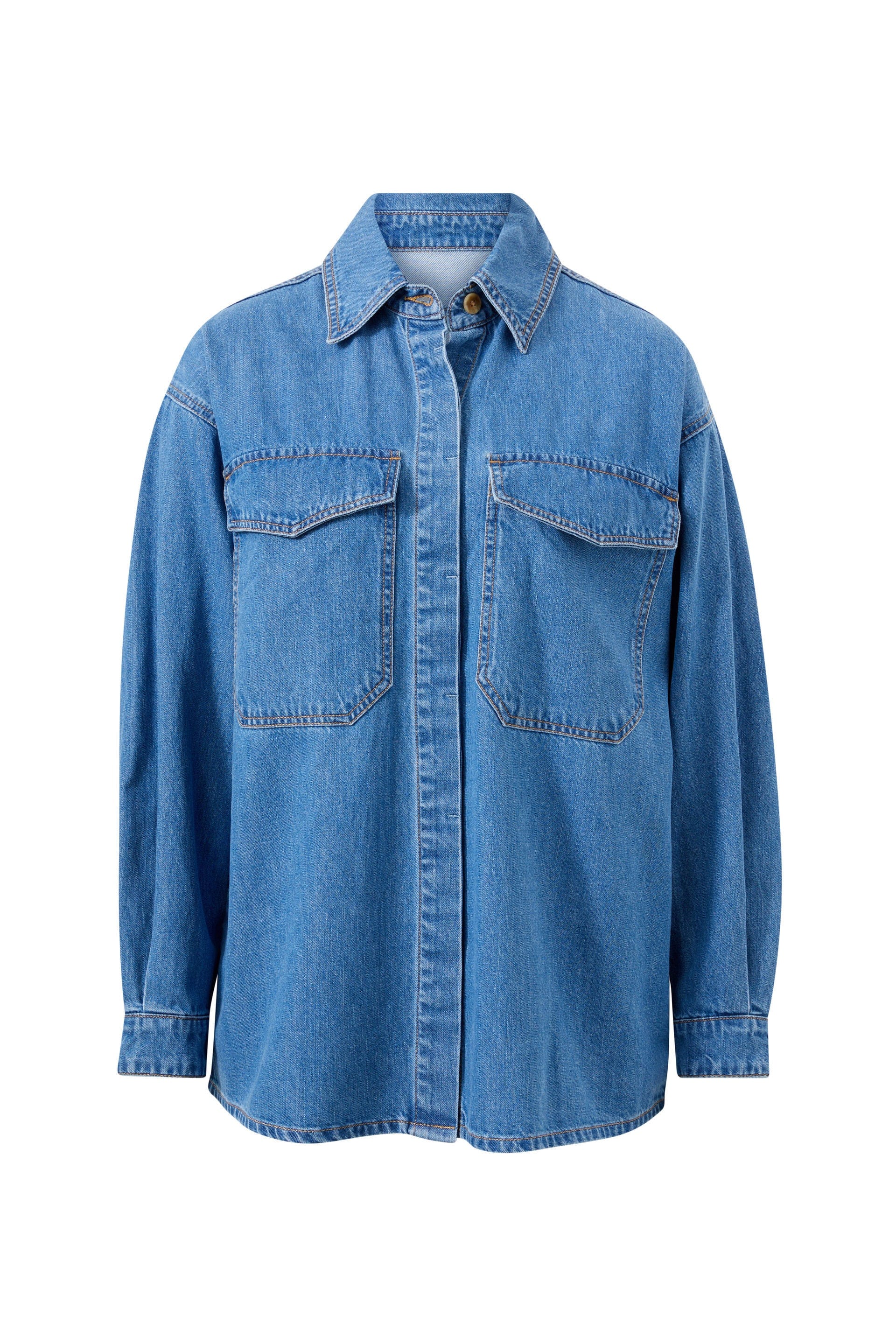 Ceres Life Shirts - Casual Ceres Life | Essential Denim Shirt - Mid Wash Blue